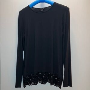 J. Jill Wearever Collection black lace trim tunic